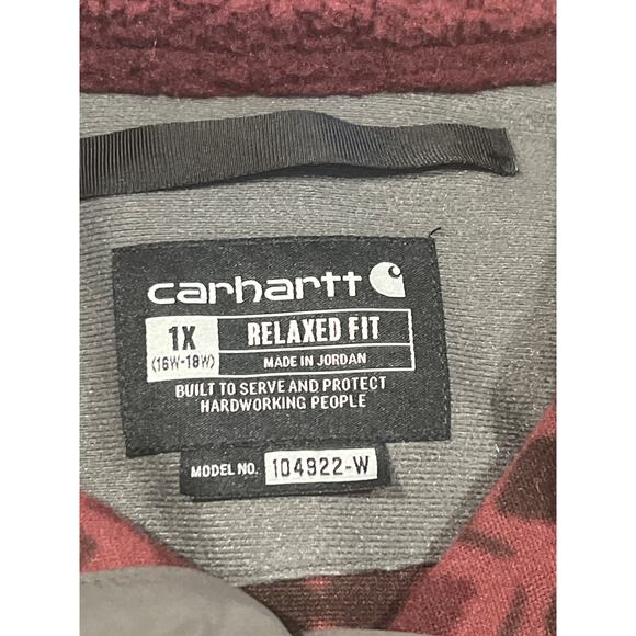 Carhartt 104922 Fleece Quarter Snap Front Women's Size 1X (16W-18W) Relaxed Fit - Picture 4 of 5